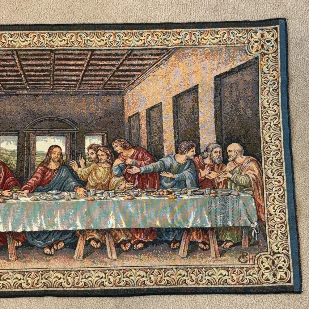 The Last Supper Wall Hanging Italian Tapestry Cenacolo Di Leonardo Made in Italy
